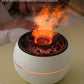 Volcanic Flame Aroma Diffuser (Black Crack Style)- 360ml Ultrasonic Humidifier with 7-Color LED Light and Adjustable Mist for Home and Office