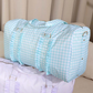 Green Travel Bag with Large Capacity - Stylish Striped Backpack for Short Trips, 40x28x10cm