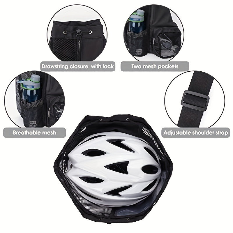 Purple Mesh Drawstring Swim Backpack with Wet Bag - Durable Beach Gym Bag for Wet Gear