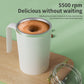 White Portable Automatic Mixing Coffee Cup - Stainless Steel Magnetic Stirrer(No handle)