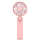 Pink Dual-Blade Portable Neck Fan - Rechargeable USB Fan with Carabiner