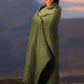 200x140cm Green Large Outdoor Camping Down Cotton Wearable Warmth Blanket, Quilted Poncho Shawl Throw with Storage Bag, Lightweight Warm Camping Quilt for Camping Travel Home Use
