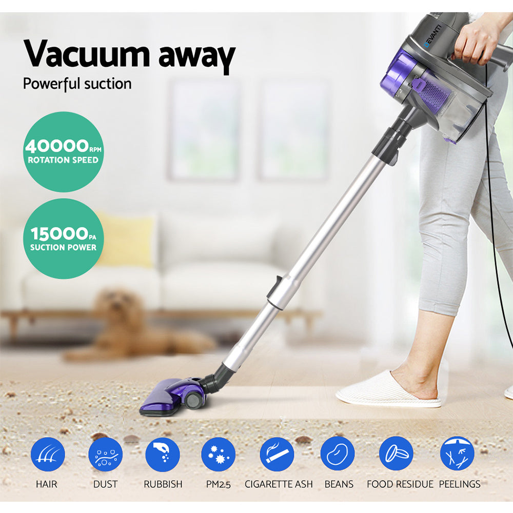 Devanti Corded Handheld Bagless Vacuum Cleaner - Purple and Silver