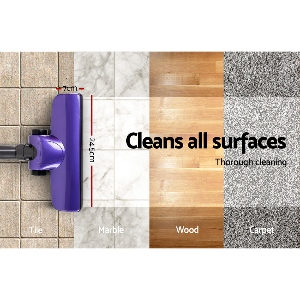 Devanti Corded Handheld Bagless Vacuum Cleaner - Purple and Silver