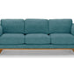 3 Seater Sofa Teal Fabric Lounge Set for Living Room Couch with Wooden Frame