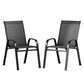 Gardeon 2X Outdoor Stackable Chairs Lounge Chair Bistro Set Patio Furniture