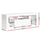 Artiss 130cm RGB LED TV Stand Cabinet Entertainment Unit Gloss Furniture Drawer Tempered Glass Shelf White