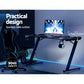 Artiss Gaming Desk Computer Desks Table Study Home Ofiice RGB LED Light 140CM