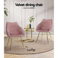 Artiss Set of 2 Valisa Dining Chairs Kitchen Chairs Upholstered Velvet Pink