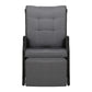 Gardeon Set of 2 Recliner Chairs Sun lounge Outdoor Furniture Setting Patio Wicker Sofa Black