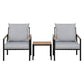 Gardeon Outdoor Furniture 3pcs Lounge Setting Bistro Set Chairs Table Patio