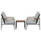 Gardeon Outdoor Furniture 3pcs Lounge Setting Bistro Set Chairs Table Patio
