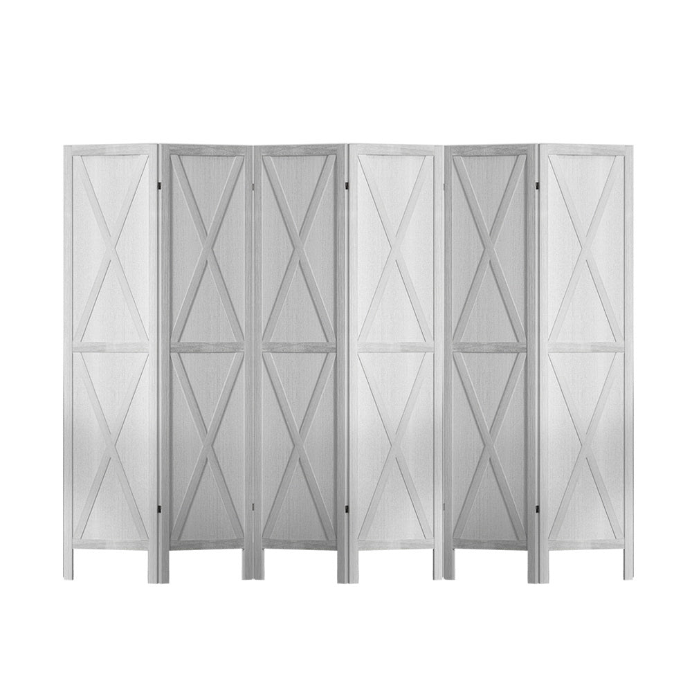 Artiss Silon Room Divider Screen Privacy Wood Dividers Stand 6 Panel White