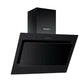 DEVANTI Rangehood 900mm Black Angled Side Draft Range Hood Canopy Glass 90cm