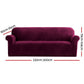 Artiss Velvet Sofa Cover Plush Couch Cover Lounge Slipcover 4 Seater Ruby Red