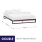 Milano Decor Florence Metal Bed Frame Mattress Base Platform Modern Black - Double - Black