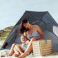 Havana Outdoors Beach Umbrella 2.4M Outdoor Garden Beach Portable Shade Shelter - Red