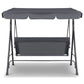 Milano Outdoor Swing Bench Seat Chair Canopy Furniture 3 Seater Garden Hammock - Grey