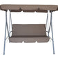 Milano Outdoor Swing Bench Seat Chair Canopy Furniture 3 Seater Garden Hammock - Coffee
