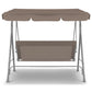 Milano Outdoor Swing Bench Seat Chair Canopy Furniture 3 Seater Garden Hammock - Coffee