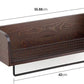 Wall Mount Rustic Wood & Black Metal Bathroom Shelf with Towel Bar
