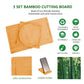 3 Pieces Bamboo Cutting Board with Juice Groove and Mobile Holder included for Home Kitchen