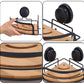 2 Pack Round Bamboo Corner Shower Caddy Shelf Basket Rack with Premium Vacuum Suction Cup No-Drilling for Bathroom and Kitchen