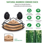 2 Pack Round Bamboo Corner Shower Caddy Shelf Basket Rack with Premium Vacuum Suction Cup No-Drilling for Bathroom and Kitchen