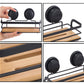 2 Pack Rectangular Bamboo Corner Shower Caddy Shelf Basket Rack with Premium Vacuum Suction Cup No-Drilling for Bathroom and Kitchen