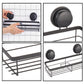 2 Pack Rectangular Corner Shower Caddy Shelf Basket Rack with Premium Vacuum Suction Cup No-Drilling for Bathroom and Kitchen