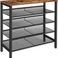 5-Tier Shoe Rack, Industrial Shoe Organizer Storage Bench