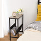 Industrial Side Table with Magazine Holder Sling and Metal Structure (Grey)