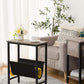 Industrial Side Table with Magazine Holder Sling and Metal Structure (Grey)