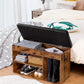 Shoe Storage Bench with Padded Cushion,Flip-Open Storage Box and Adjustable Shelf for Entryway and Living Room