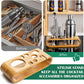 Cocktail Shaker Set Bartender Kit with Bamboo frame and 10 Pieces Stainless Steel Bar Tool Set