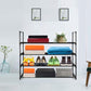 4-Tier Stainless Steel Shoe Rack Storage Organizer to Hold up to 20 Pairs of Shoes (80cm, Black)