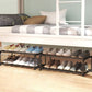 4-Tier Stainless Steel Shoe Rack Storage Organizer to Hold up to 20 Pairs of Shoes (80cm, Black)