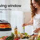 EUROCHEF 10L Electric Digital Air Fryer with Rotisserie, Rotating Fry Basket, Rack and Tongs, White