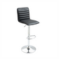 2x Counter Height PU Leather Upholstered Adjustable Height Swivel Bar Stools -Black
