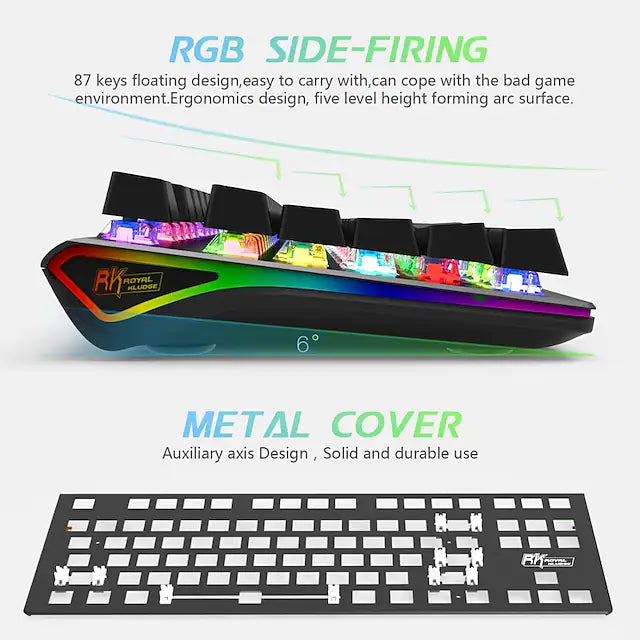 Royal Kludge RKG87 Dual Mode Mechanical Keyboard Black (Red Switch)