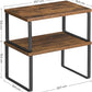 SONGMICS Cabinet Shelf Organizers Set of 2 Metal Kitchen Counter Shelves Rustic Brown KCS020X01