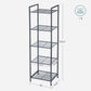 SONGMICS Bathroom Shelf 5-Tier Storage Rack with Adjustable Shelf Black BSC35BK