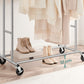 SONGMICS Metal Clothes Rack Stand on Wheels Heavy Duty Silver HSR12S