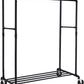 SONGMICS Industrial Pipe Clothes Rack on Wheels with Hanging Rack Organizer Black HSR60B