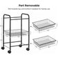 SONGMICS 3-Tier Metal Rolling Cart on Wheels with Removable Shelves Black BSC03BK