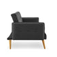 Sarantino 3 Seater Modular Linen Fabric Sofa Bed Couch - Black