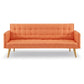 Sarantino 3 Seater Modular Linen Fabric Sofa Bed Couch Armrest Orange