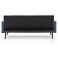 Sarantino Tufted Faux Linen 3-Seater Sofa Bed with Armrests - Blue