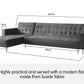 Sarantino Faux Velvet Corner Wooden Sofa Bed Couch with Chaise - Grey