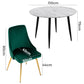 5PC Round Dining Table and Chair Set Green Velvet